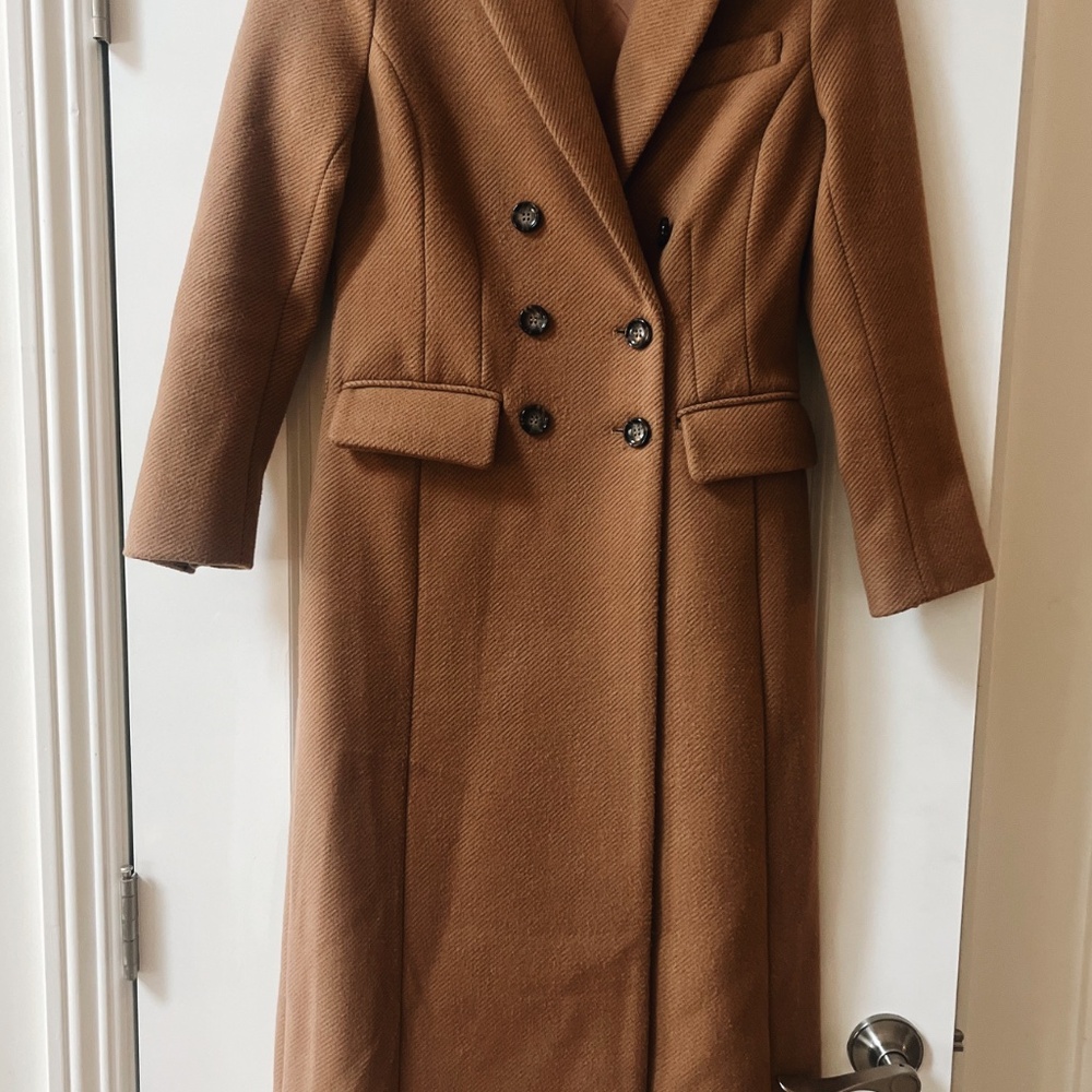 Favorite Daughter Simon Double Breasted Pea Coat Camel Brown - Picture 2 of 3